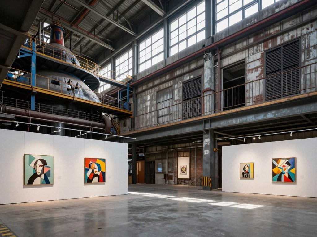 798 Art District contemporary gallery space with modern art installations 798 Art District contemporary gallery space with modern art installations