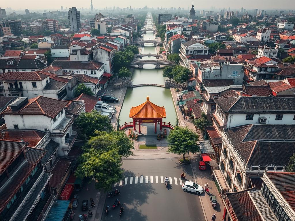 Aerial view of Hanoi Old Quarter with Hoan Kiem Lake - Vietnam Travel Guide