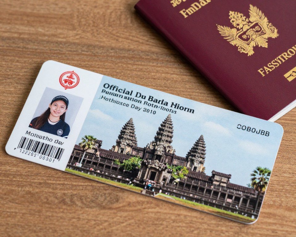 Angkor Wat entrance ticket with visitor photo