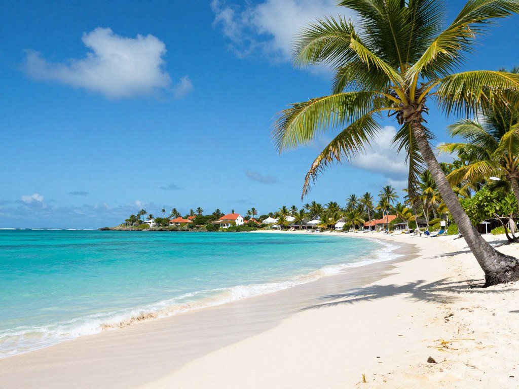 Antigua Caribbean beach and island scenery