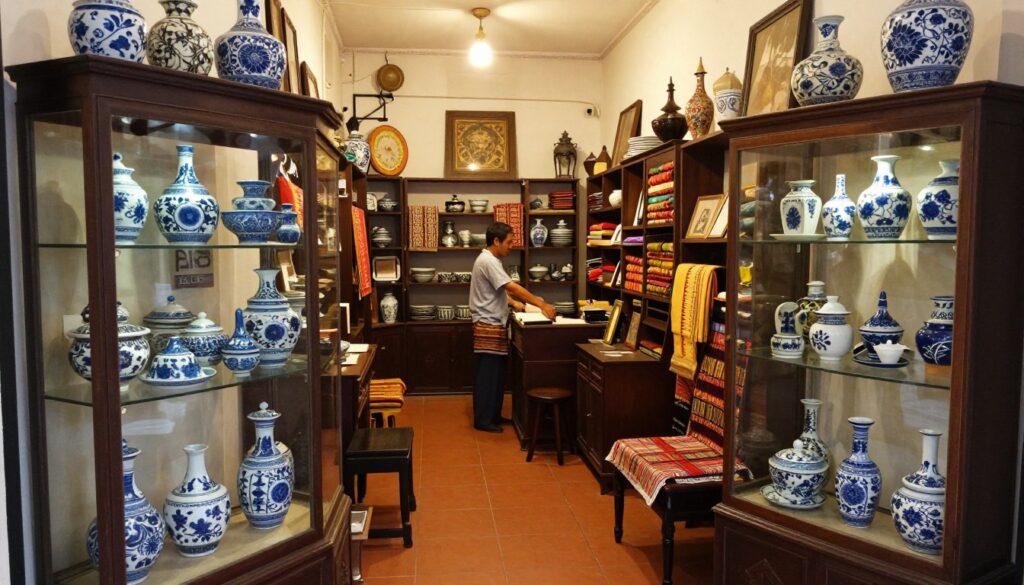 Antique shop interior on Jonker Street displaying heritage items