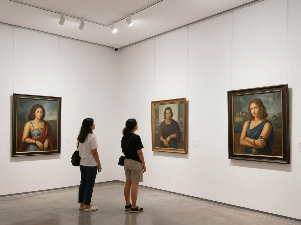 Art gallery interior in Bandung showing contemporary Indonesian art
