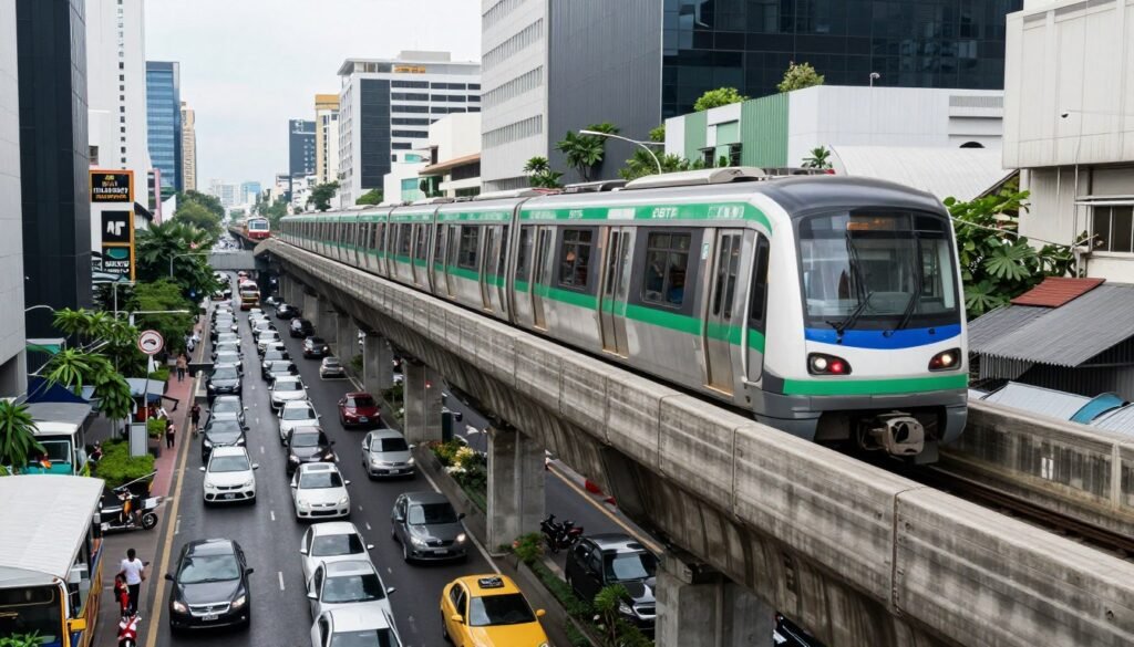 BTS Skytrain and Bangkok traffic