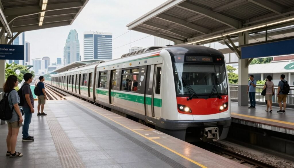 Bangkok BTS Skytrain modern elevated train system