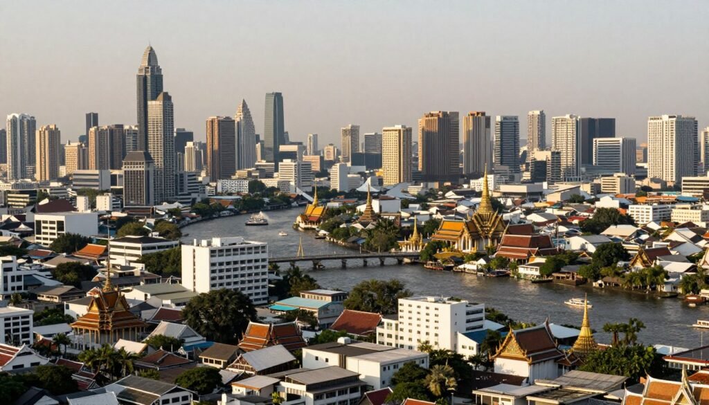 Bangkok cityscape showing diverse districts