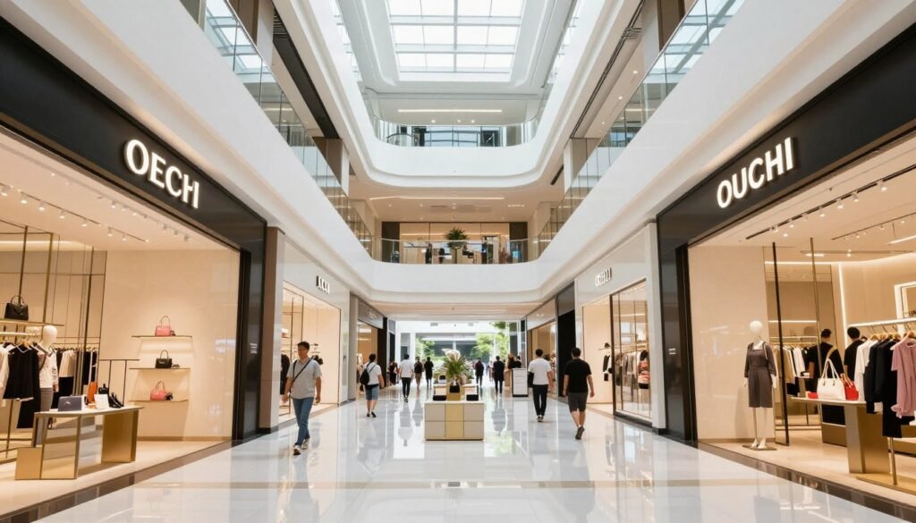 Bangkok luxury shopping mall interior