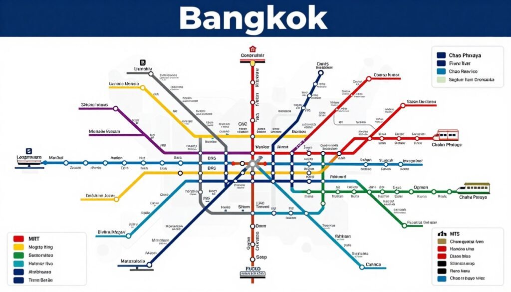 Bangkok public transportation network map