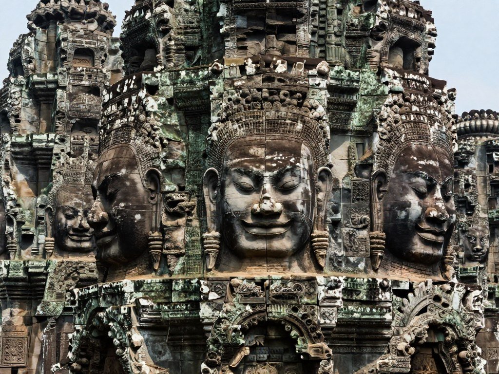 Bayon temple stone faces at Angkor Thom