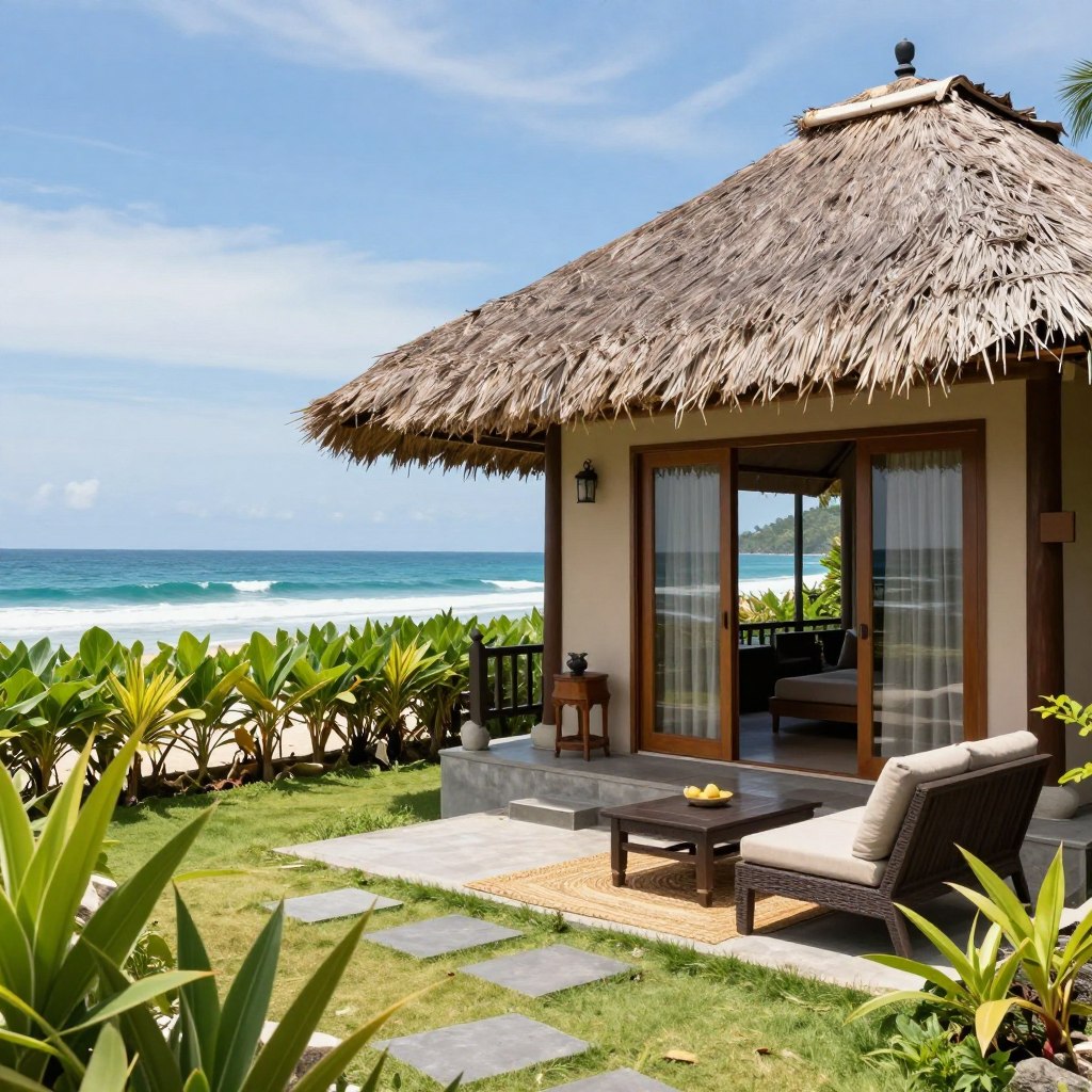 Beachfront bungalow in Candidasa
