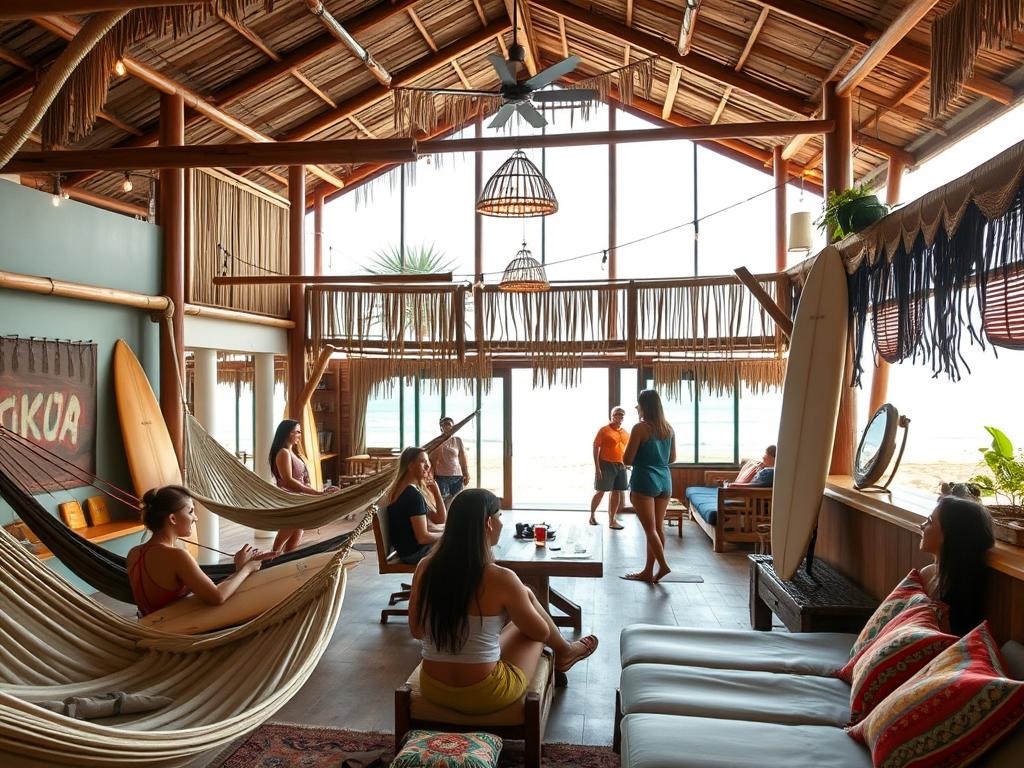 Beachfront surf hostel in Canggu, Bali
