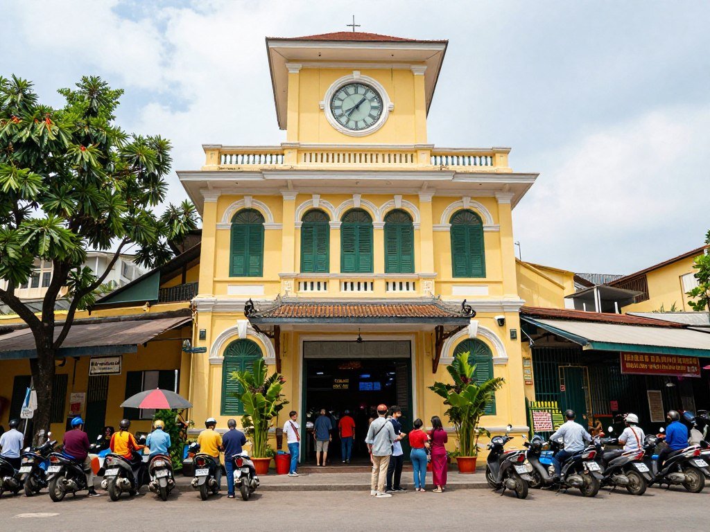 Ben Thanh Market main entrance and clock tower Ben Thanh Market main entrance and clock tower