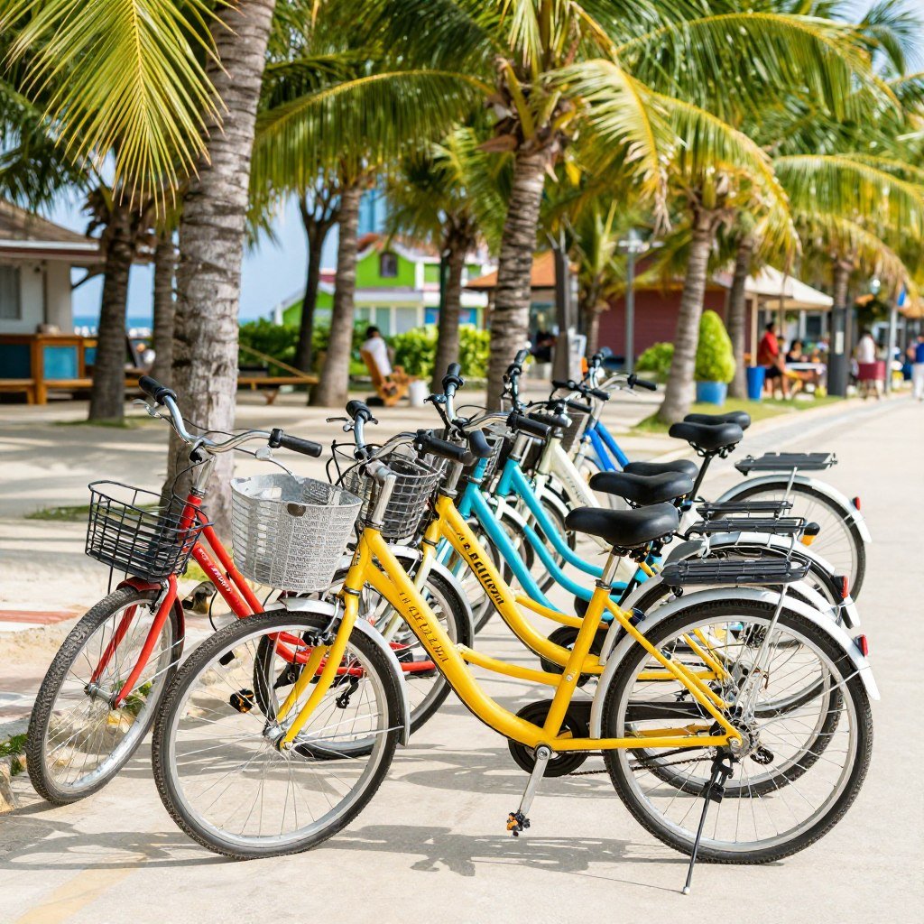 Bicycles available for rent at Mui Ne beach resort