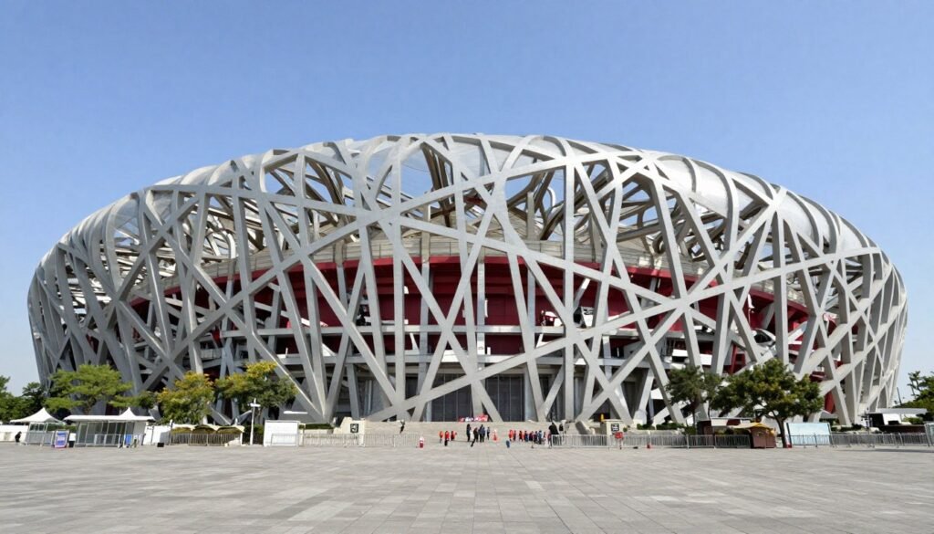 Bird's Nest Olympic Stadium with modern architectural design Bird's Nest Olympic Stadium with modern architectural design
