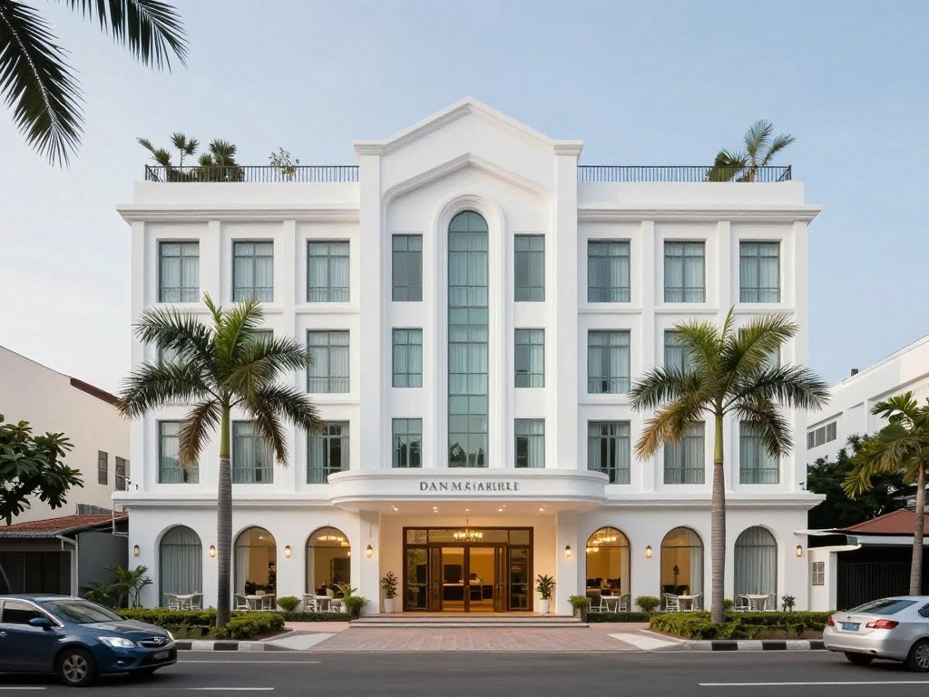 Boutique hotel exterior in Danang with modern design