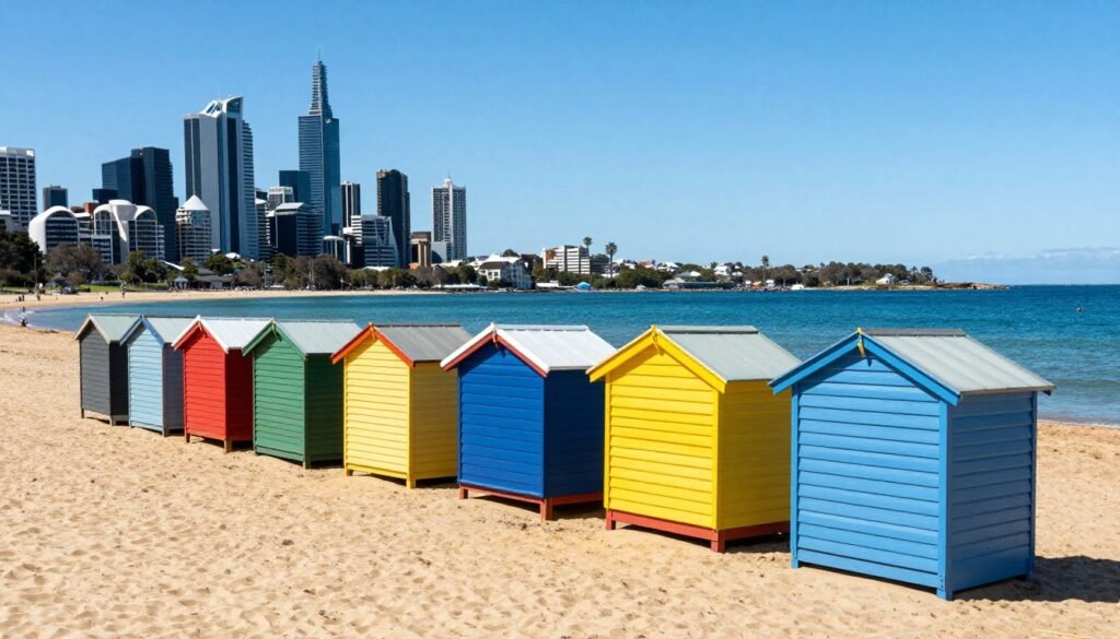 Brighton Beach bathing boxes
