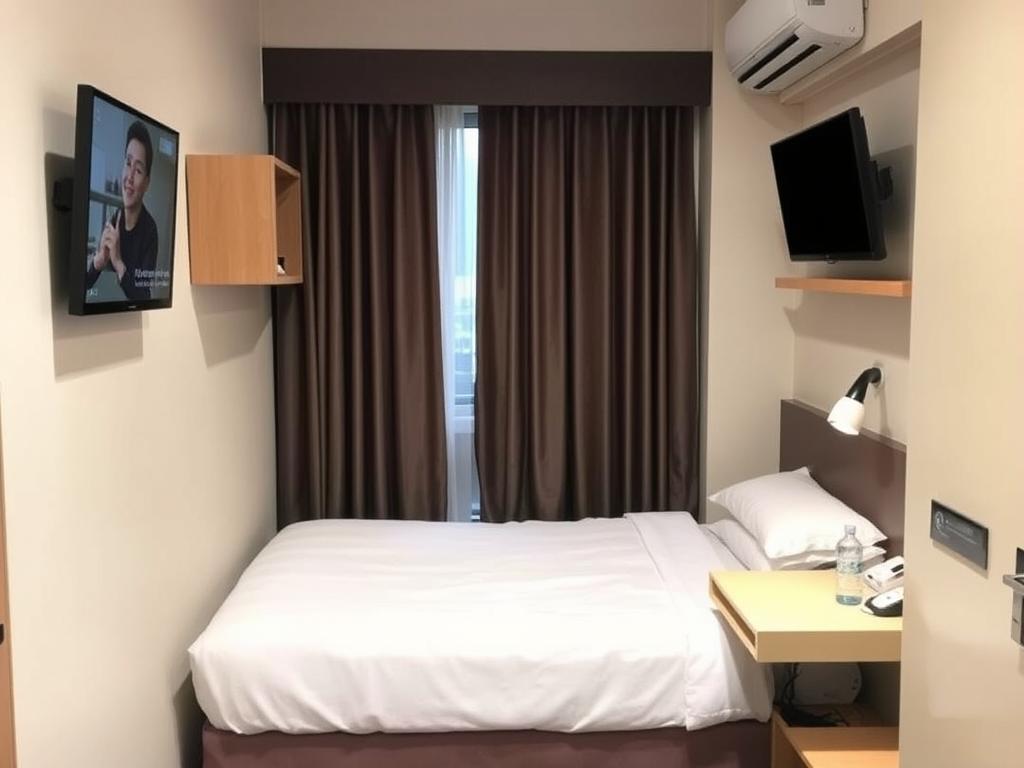 Budget accommodation in Hong Kong with compact but clean rooms, budget tip in a Hong Kong travel guide