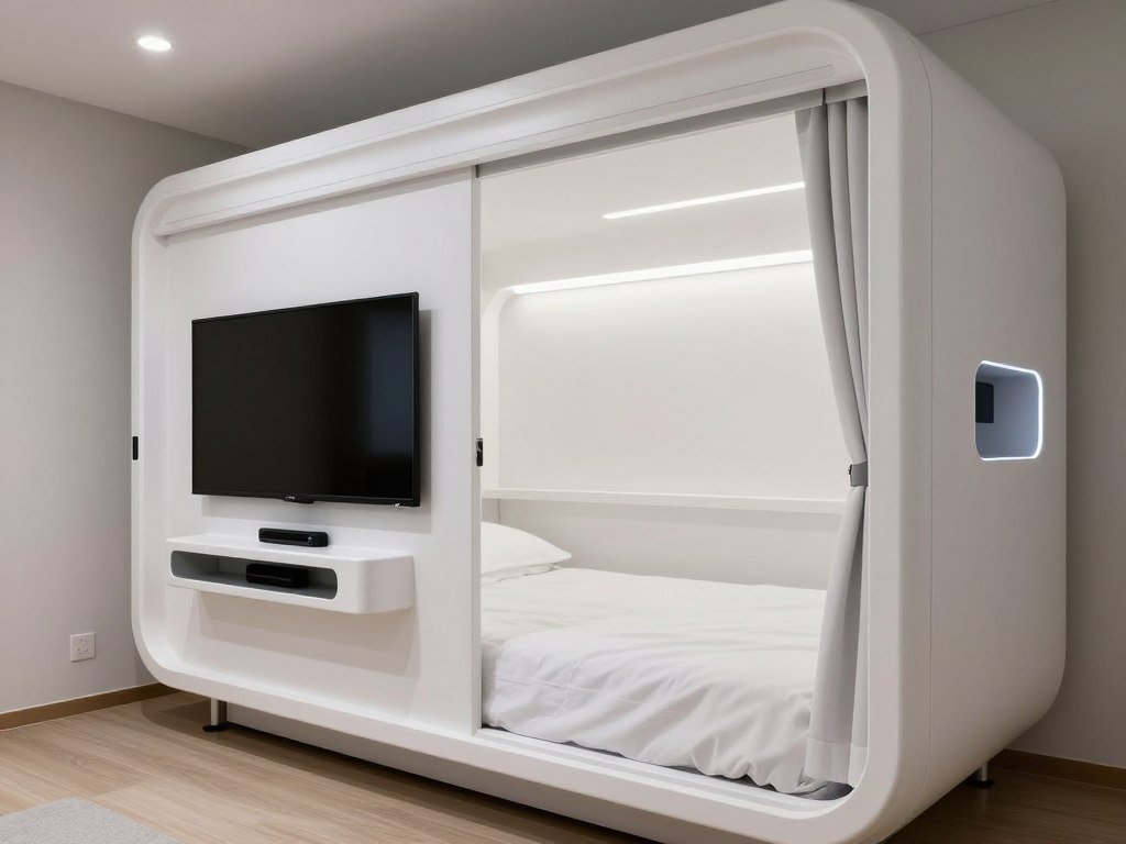 Budget-friendly capsule hotel pod in Shibuya