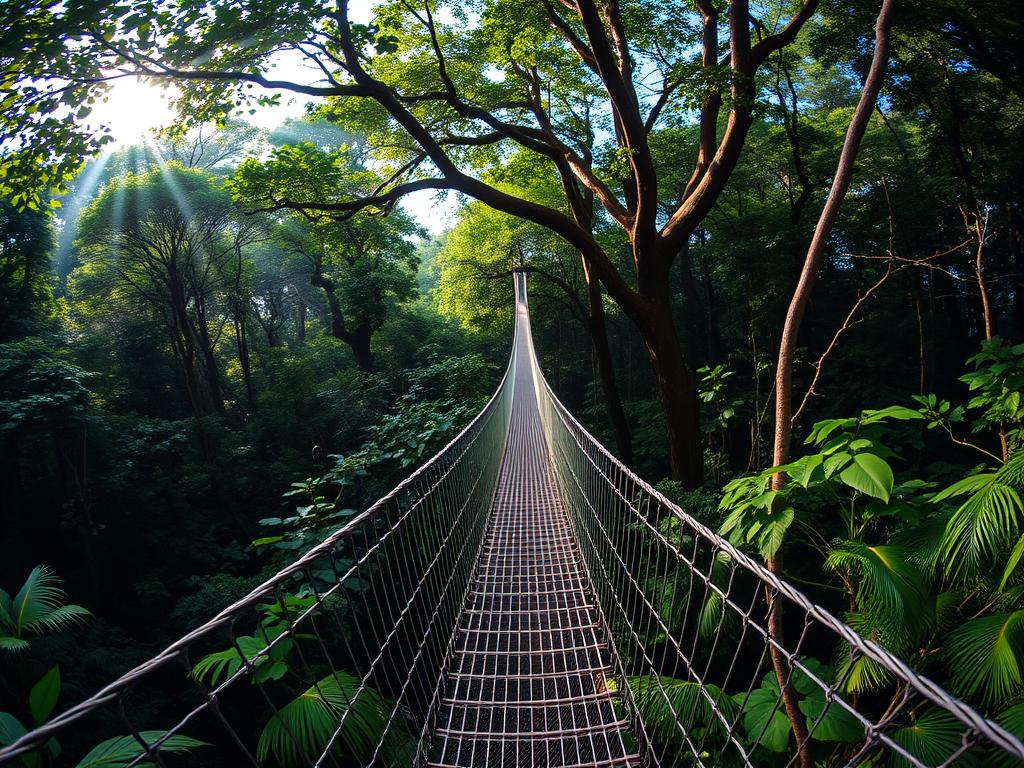 Canopy walkway in Taman Negara National Park - Malaysia travel guide