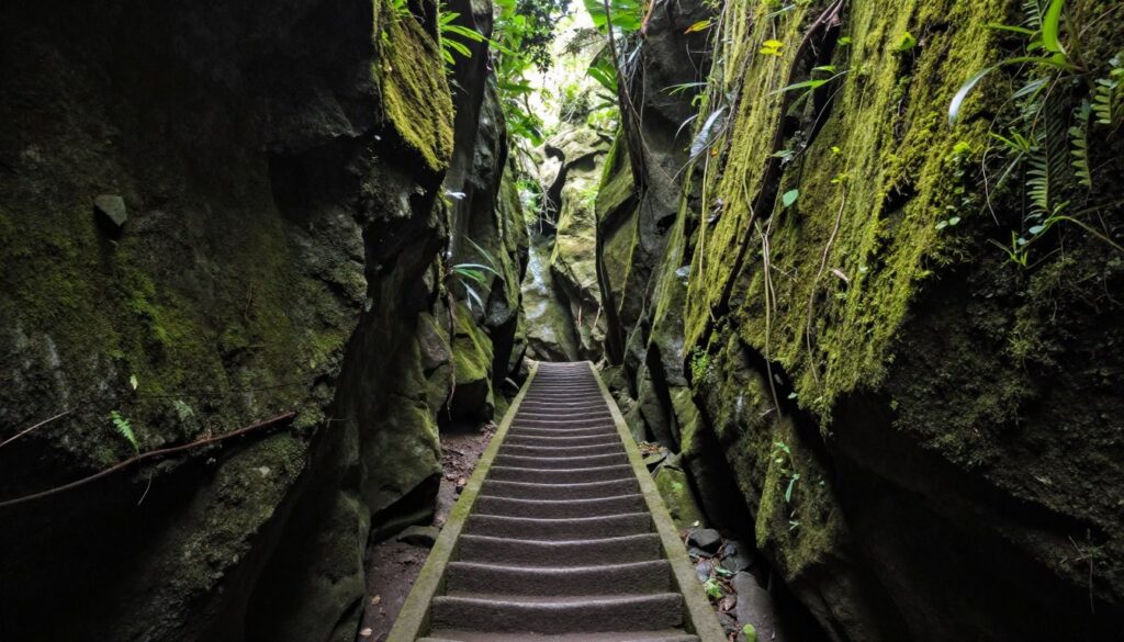 Canyon entrance path to Tukad Cepung waterfall