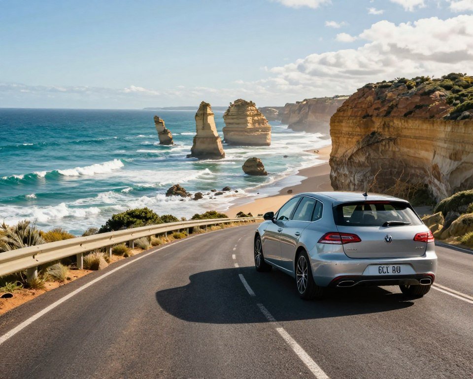 Car driving on Great Ocean Road