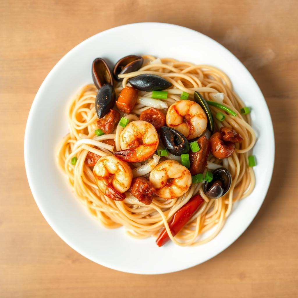 Char Kway Teow, a popular Singapore noodle dish featured in Singapore travel guide