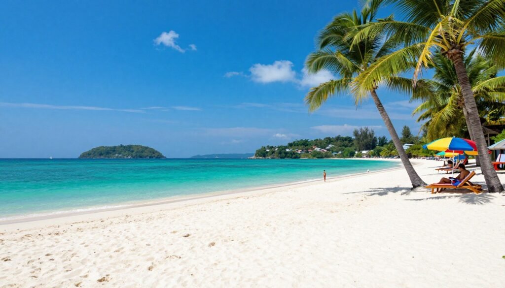 Chaweng Beach Koh Samui with white sand and clear turquoise water