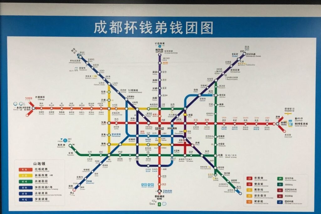 Chengdu metro map showing all lines and stations