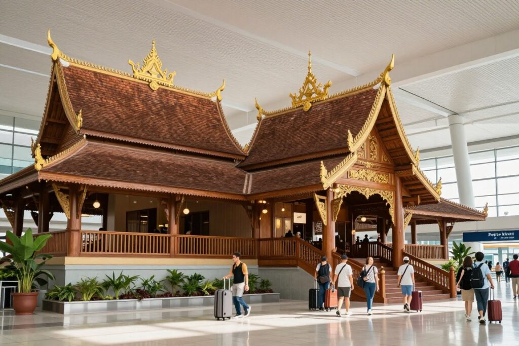 Chiang Mai International Airport terminal with traditional Lanna architecture