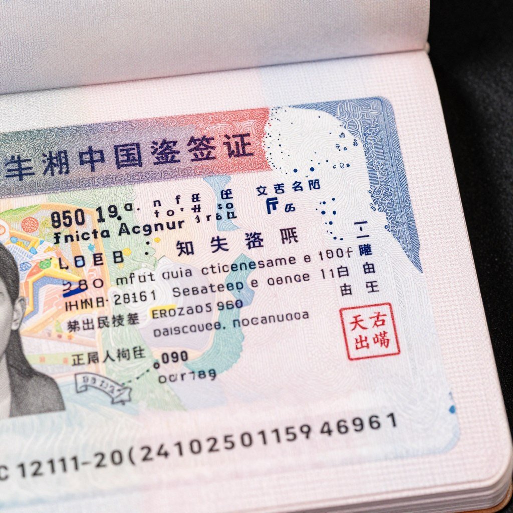 Chinese visa stamp in passport