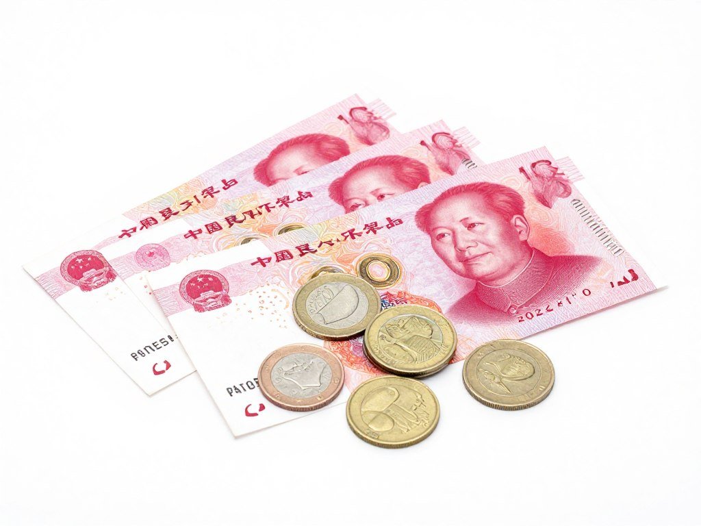 Chinese yuan banknotes and coins