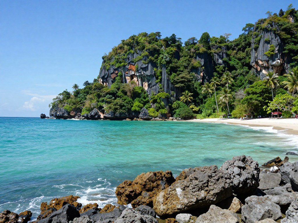 Coastal view of Bako peninsula
