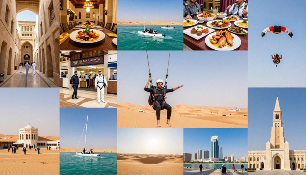 Collage of diverse UAE activities and experiences Collage of diverse UAE activities and experiences