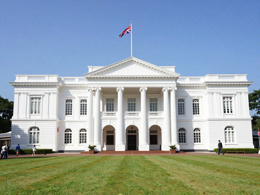 Colonial-era City Hall building with white columns
