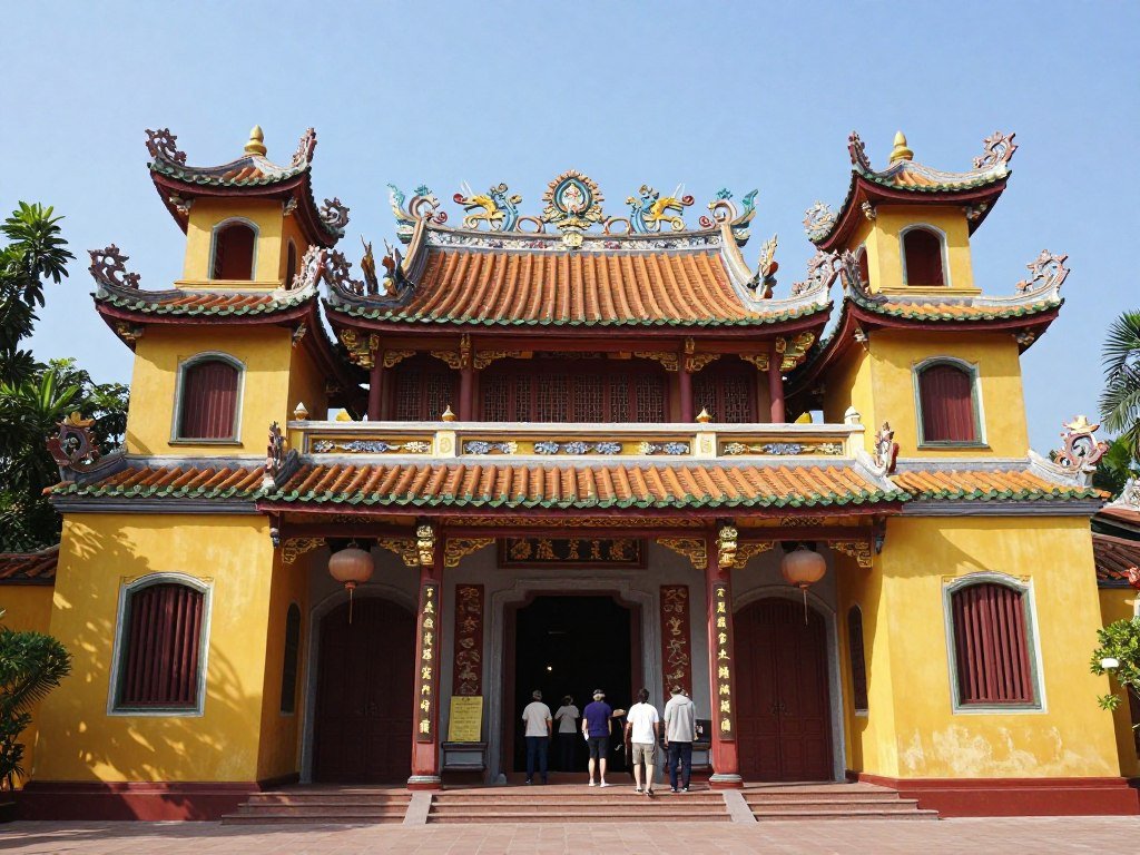 Colorful Cao Dai Temple exterior Colorful Cao Dai Temple exterior