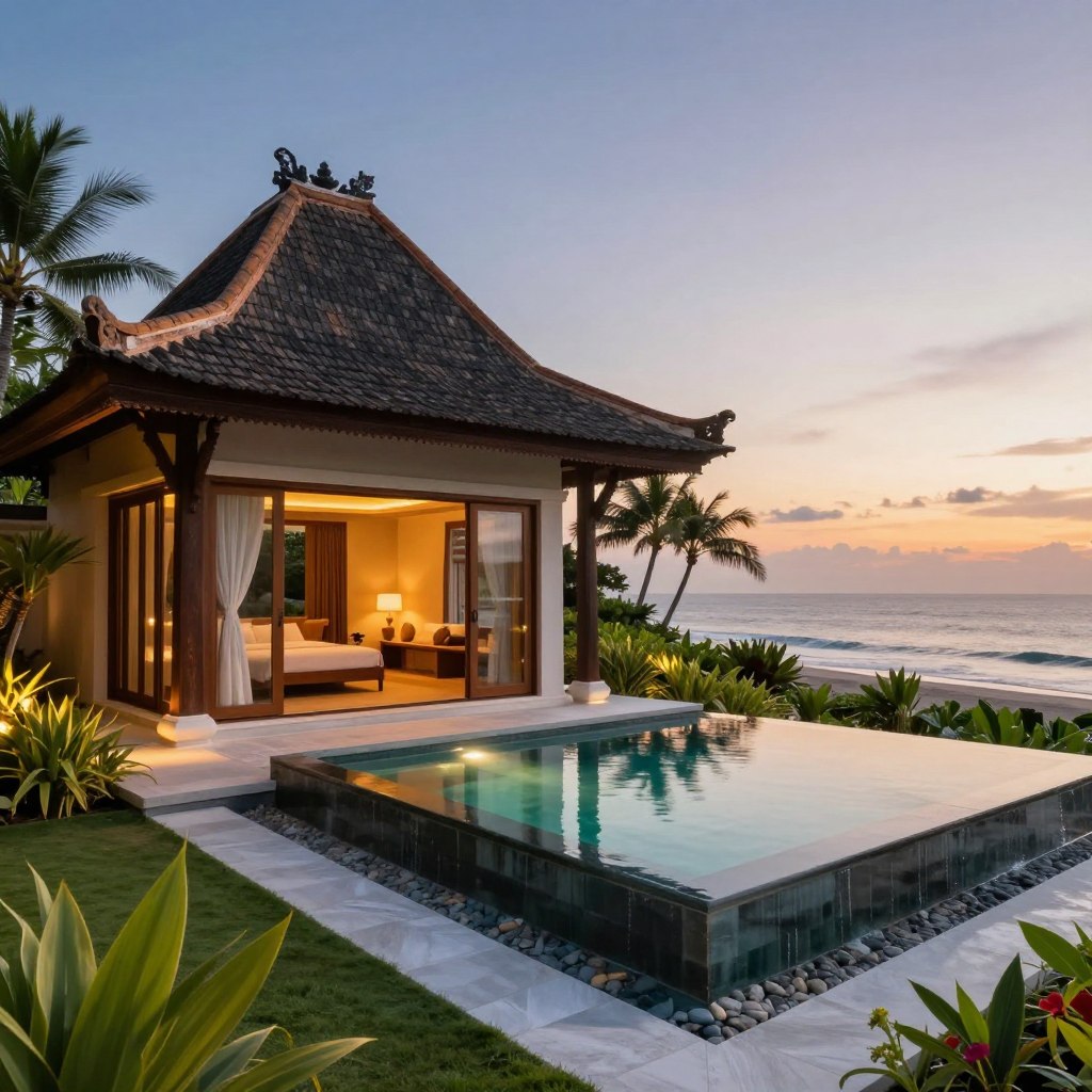 Comfortable beachfront villa in East Bali