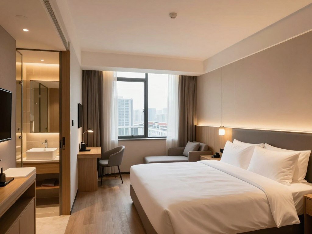 Comfortable double room at City Suites Taipei with contemporary decor
