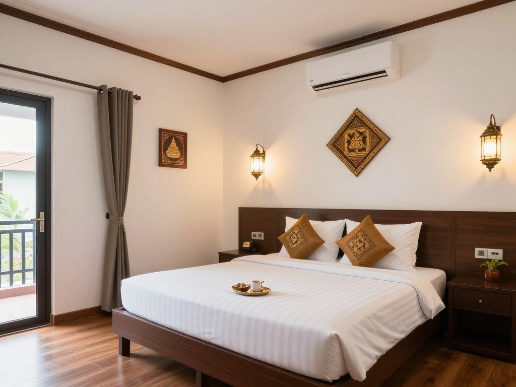 Comfortable mid-range hotel room in Siem Reap Old Market area Comfortable mid-range hotel room in Siem Reap Old Market area