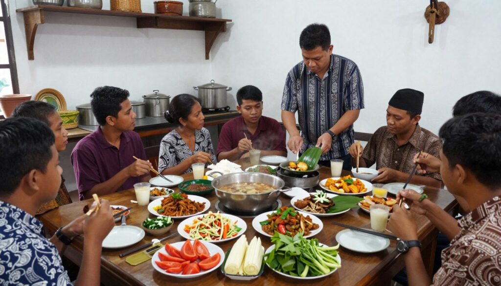 Cooking class participants learning Nyonya cuisine in Malacca