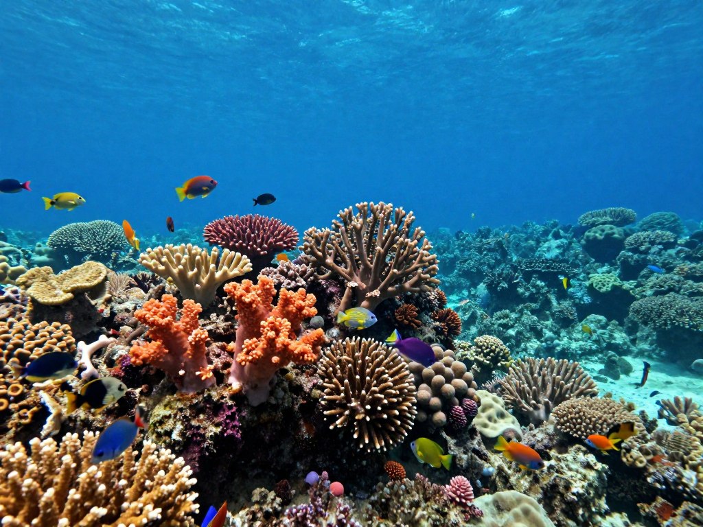 Coral reef at Menjangan Island with tropical fish