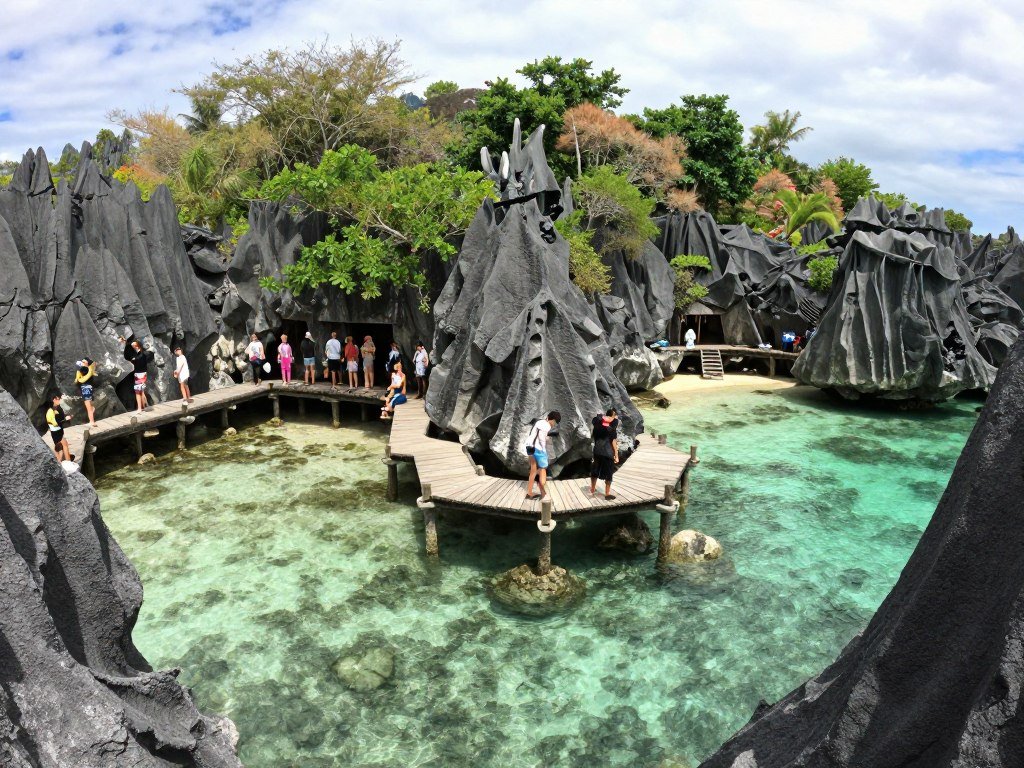 Crystal Cove Island near Boracay with clear water