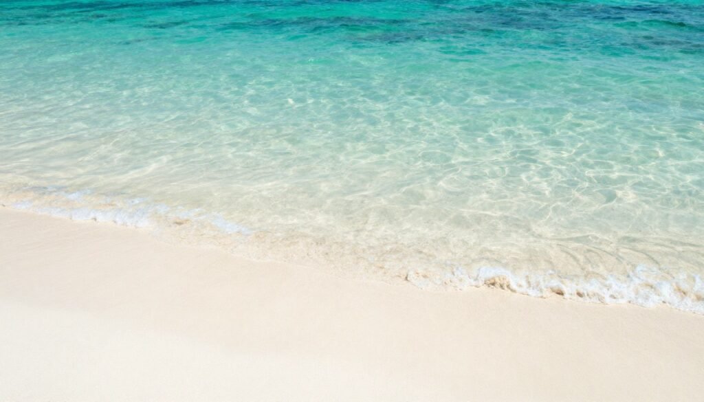 Crystal clear turquoise water at Sao Beach with white sand
