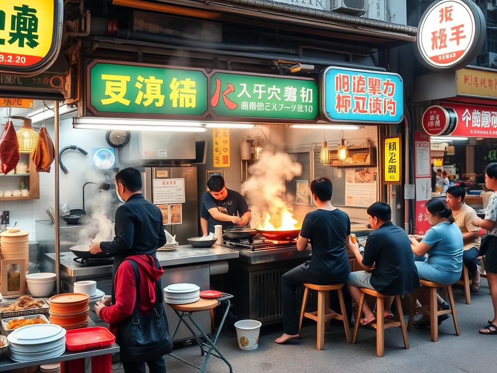 Dai pai dong street food stall in Hong Kong with chefs cooking, featured in a Hong Kong travel guide