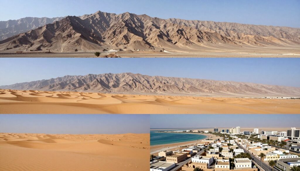 Diverse landscapes across different UAE emirates Diverse landscapes across different UAE emirates