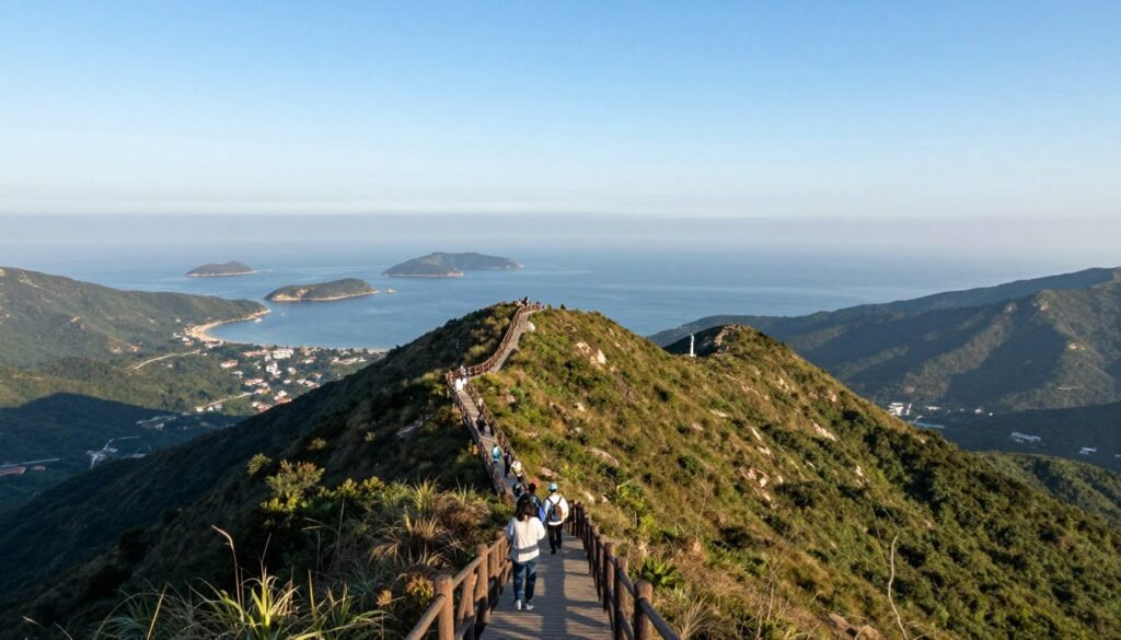 Dragon's Back hiking trail with panoramic ocean and mountain views