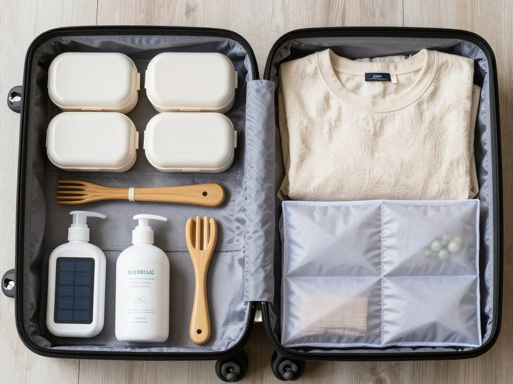 Eco-friendly travel packing sustainable luggage reusable items