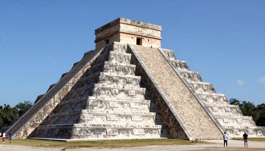 El Castillo pyramid at Chichen Itza Mayan archaeological site