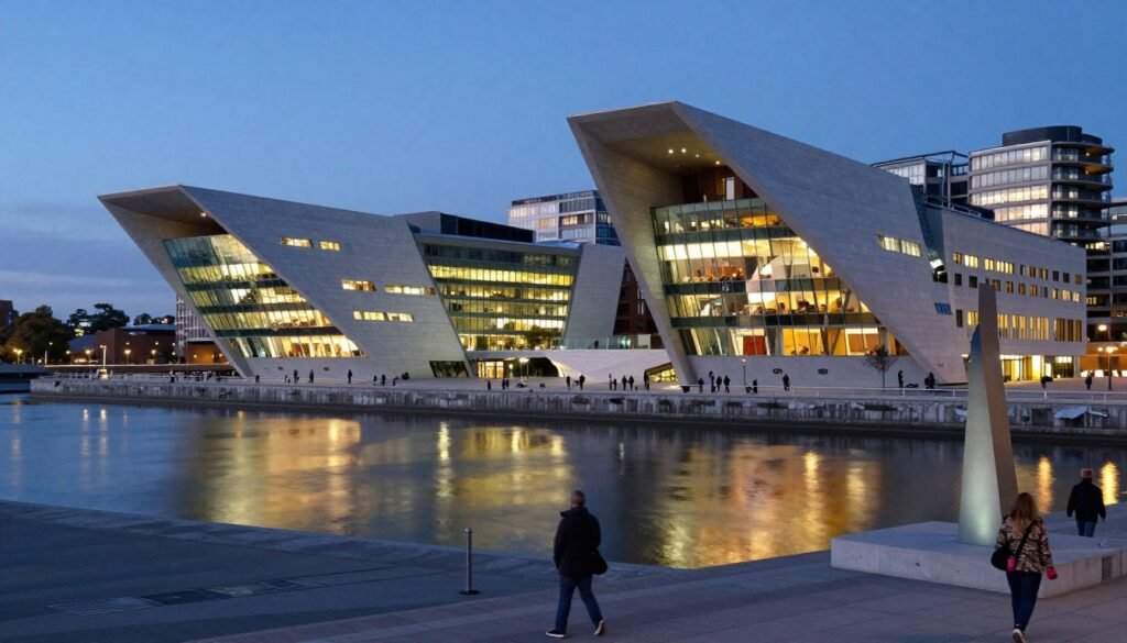 Elizabeth Quay waterfront with modern architecture and Swan River