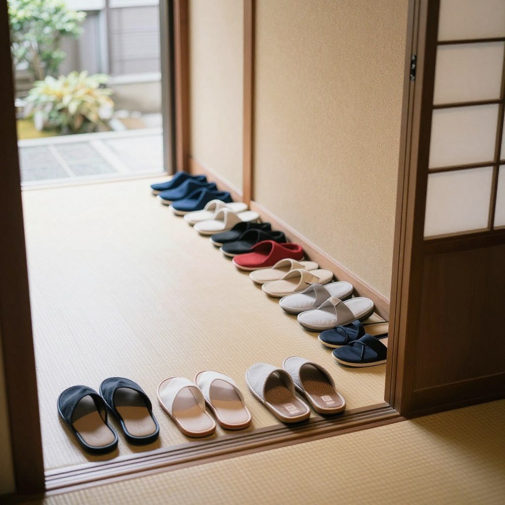 Entrance with shoes removed and slippers provided