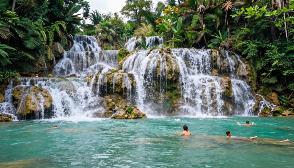 Erawan National Park seven-tier waterfall with turquoise pools