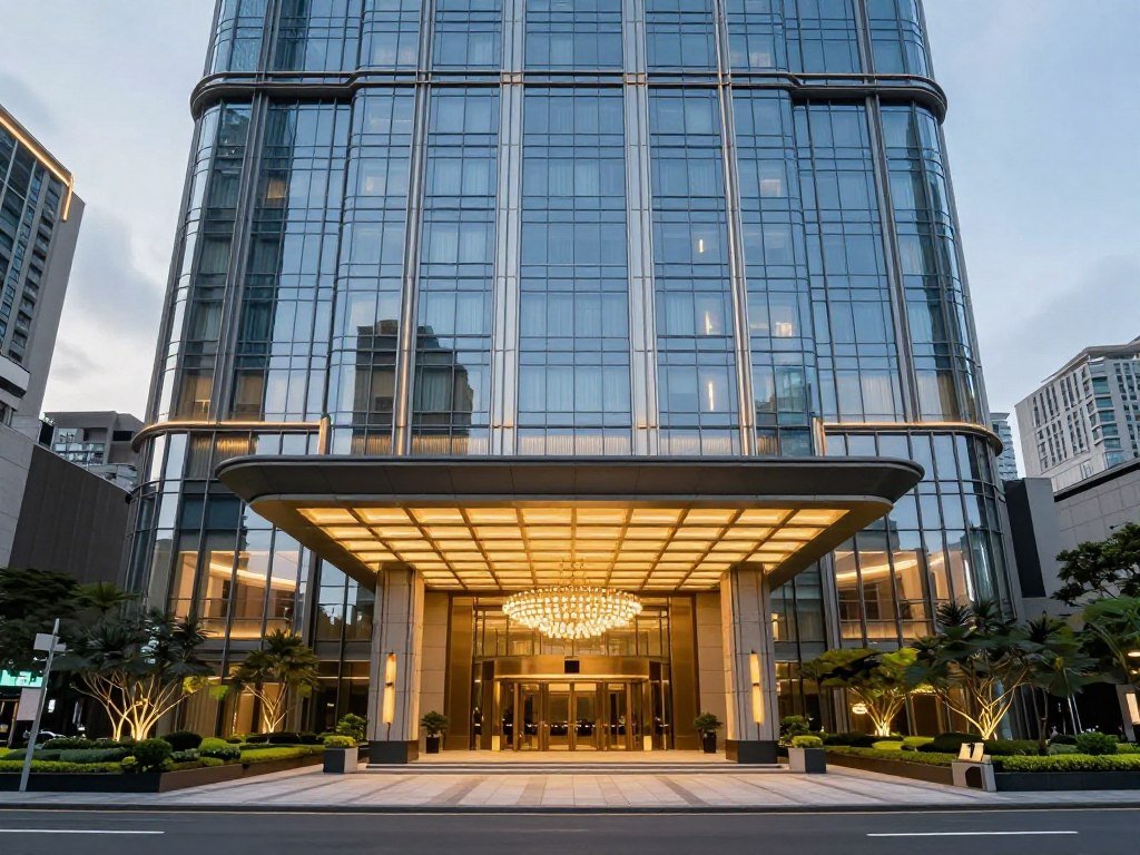 Exterior of Mitsui Garden Hotel Taipei with modern glass facade